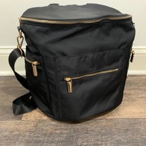 Backpack Diaper bag, Black Nylon, 16 Pockets, Insulated